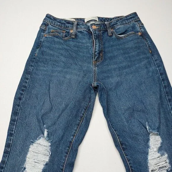 Universal Thread Womens Jeans 6/28R High Rise Slim Straight Distressed Denim - Picture 5 of 16